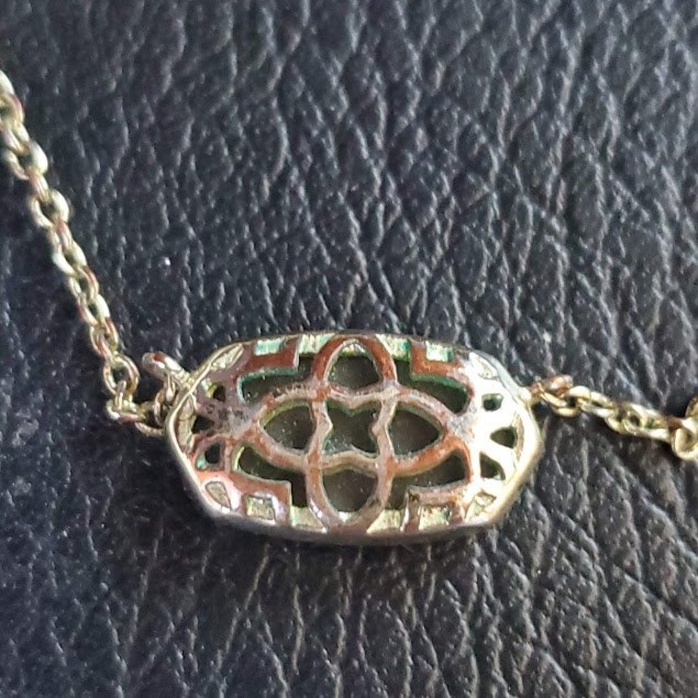 Kendra Scott Elisa Gold Plate Pendant Necklace Gold Drusy Stone Everyday Dainty - Picture 7 of 8